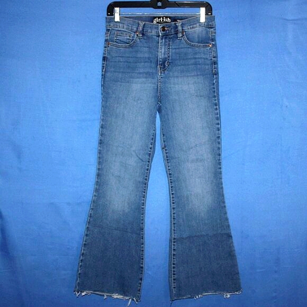 Girl-ish High Rise Flare Jeans Blue 7/28